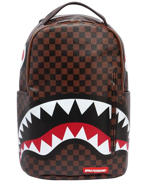 spray ground fake leather bag|sprayground backpack checker.